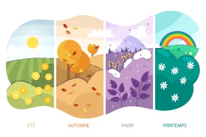 Fiche exercice pour enfant maternelle, petite section, moyenne section, grande section, 4 saison, été, automne, hiver, printemps